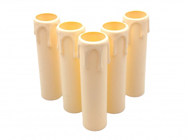 Chandelier Candle Sleeves Cream Drip Plastic 100mm x 24mm 