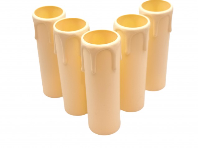 Candle Sleeve Ivory Drip Plastic 90mm x 27mm