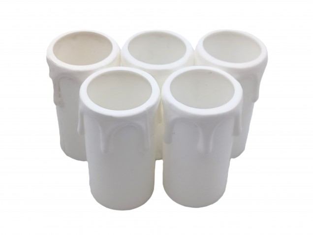 Candle Tubes sleeves white drip Plastic 53mm x 26mm
