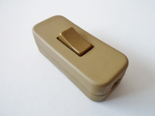 Gold inline lamp switch or light switch 2 or 3 core