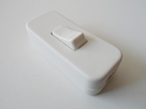 White inline lamp switch or light switch 2 or 3 core