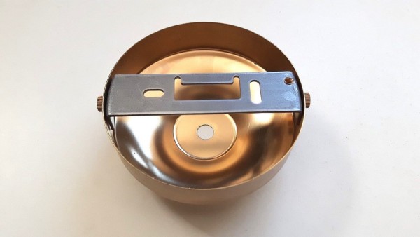 Ceiling Rose And Strap Bracket 100mm Dia Raw Unpolished Brass 2