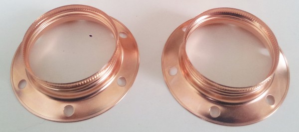 ES E27 Bulb-lamp Holder 3 Part Plus Shade Ring In Plated copper