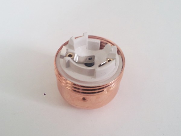 ES E27 Bulb-lamp Holder 3 Part Plus Shade Ring In Plated copper