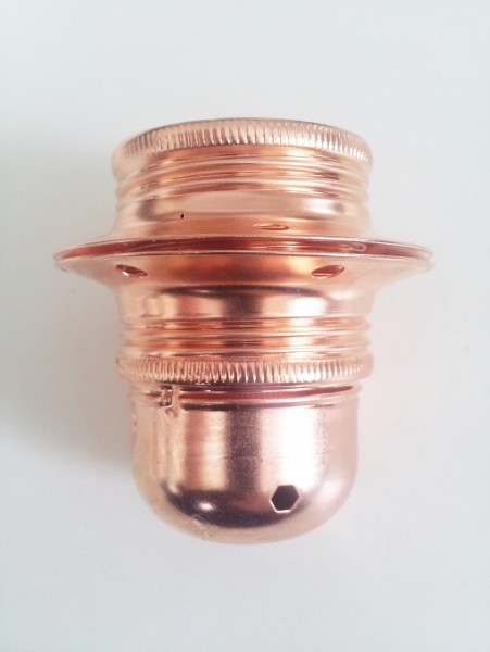 ES E27 Bulb-lamp Holder 3 Part Plus Shade Ring In Plated copper