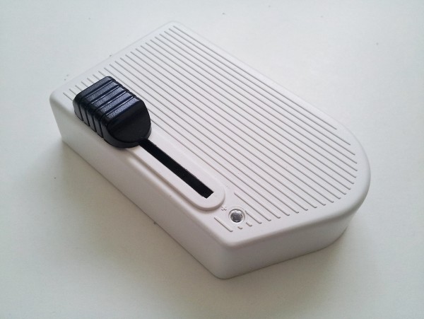 Floor foot dimmer in white with black slider 60 to 300watts
