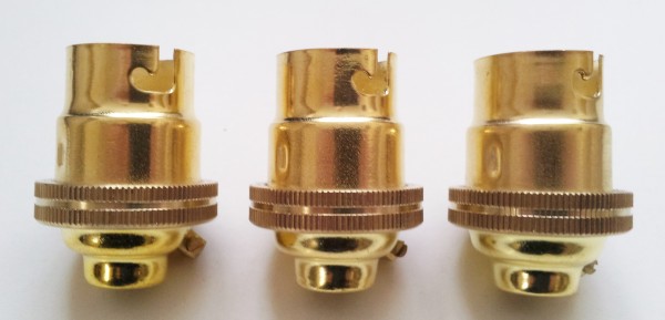 Brass Plated Bulb Holder Lamp Holder BC - B22 PLAIN SKIRT