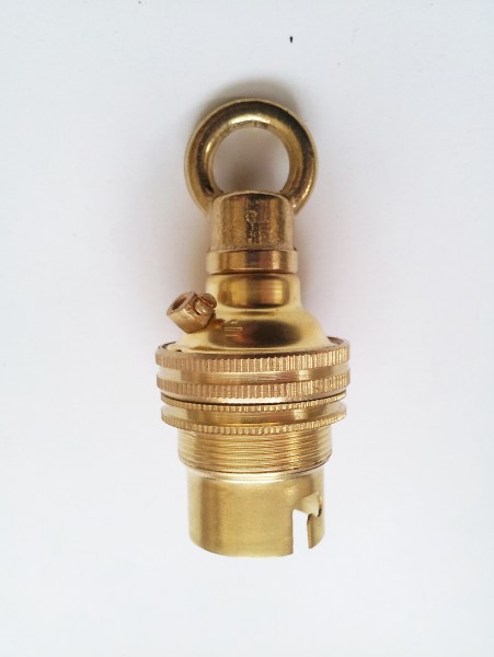 lamp holder with closed hook threaded skirt and ring B22 bayonet cap