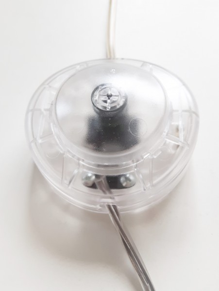 inline round lamp switch with 2 metres of 2 core 0.75mm of round transparent flex