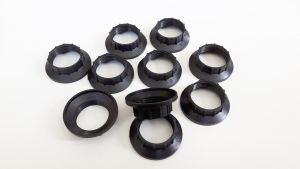 E14 chunky shade rings black plastic 44mm width external 27mm width internal