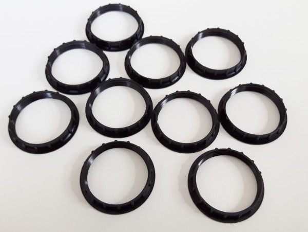 E27 shade rings black plastic 47mm width external 39mm width internal