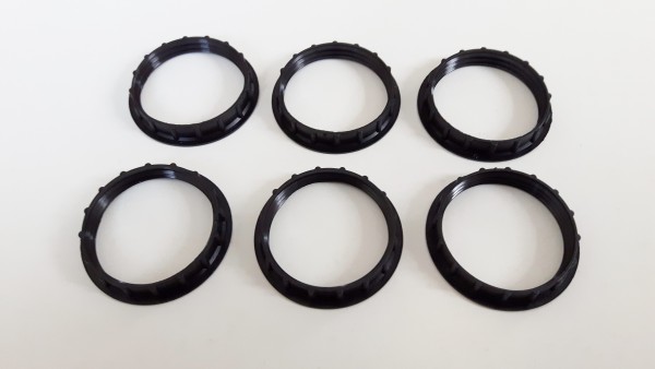 E27 shade rings black plastic 47mm width external 39mm width internal