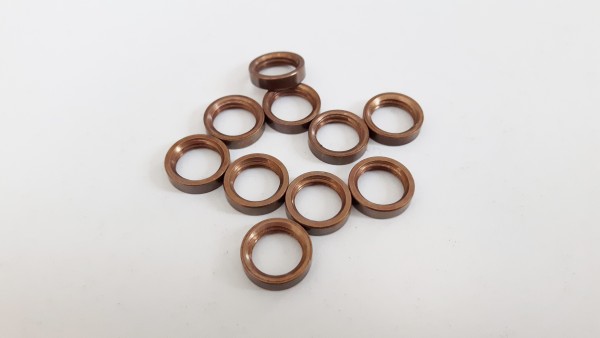 M10 METRIC ANTIQUE BRASS EFFECT SOLID BRASS RING NUTS PACK OF 10 OR 5