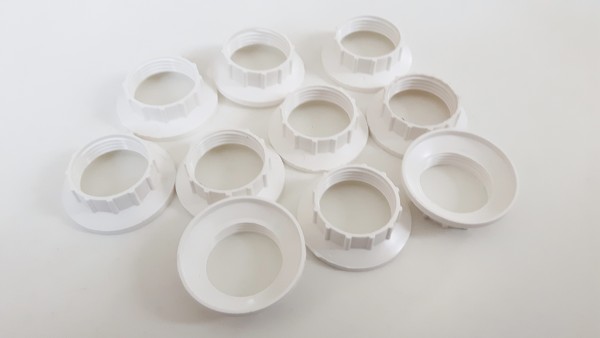 E14 Chunky Shade Rings White Plastic 44mm Width External 27mm Width Internal