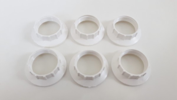 E14 Chunky Shade Rings White Plastic 44mm Width External 27mm Width Internal