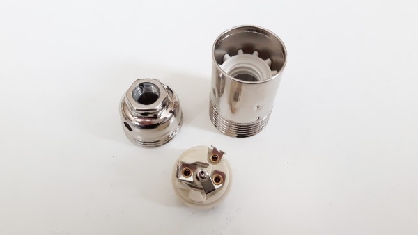 E14 bulb-lamp holder 3 part plain skirt silver finish