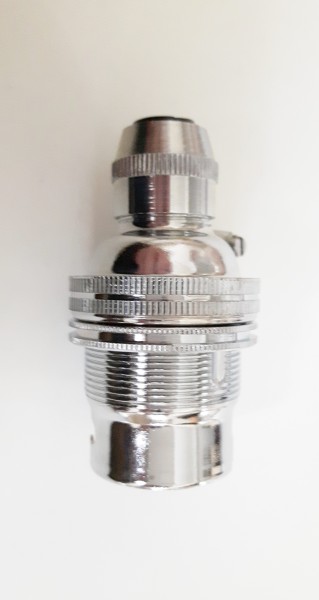 bulb lamp holder with cord grip BC - B22 chrome finish