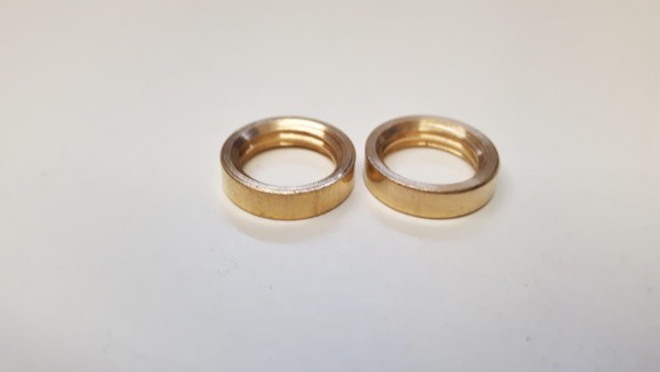2 x M10 solid brass ring nuts 10mm internal thread