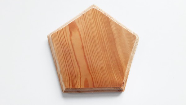 Wooden ceiling pattress manufactured from Pine, pentagon 150mm