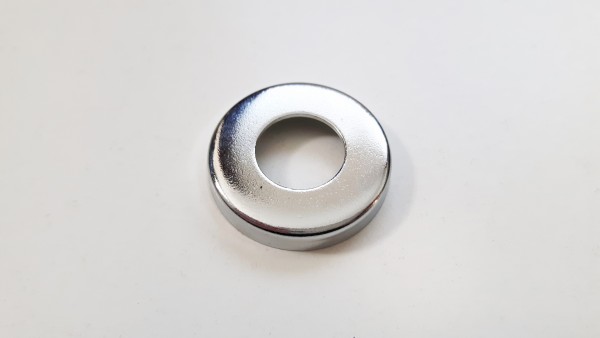 5 X CHROME PRESSED NUT COVERS WASHERS 13MM CENTRE HOLE