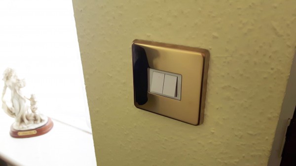 Light Switch Cover Plate Conversion In Victorian brass Double