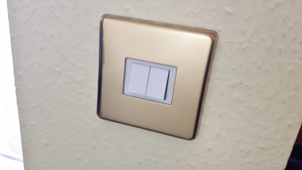 Light Switch Cover Plate Conversion In Victorian brass Double