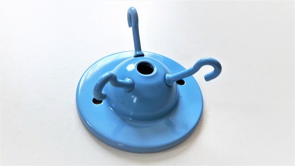 brass 3 hook ceiling plate for light fitting in blue