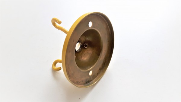 brass 3 hook ceiling plate for light fitting in yellow