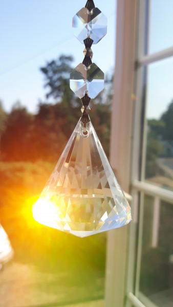 Crystal Suncatcher Hanging Crystal Pyramid With 6 Swarovski Octagons