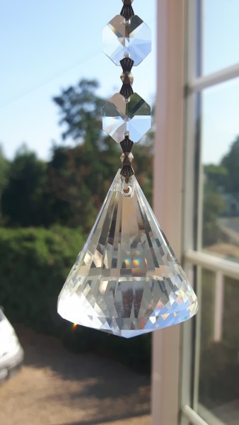 Crystal Suncatcher Hanging Crystal Pyramid With 6 Swarovski Octagons