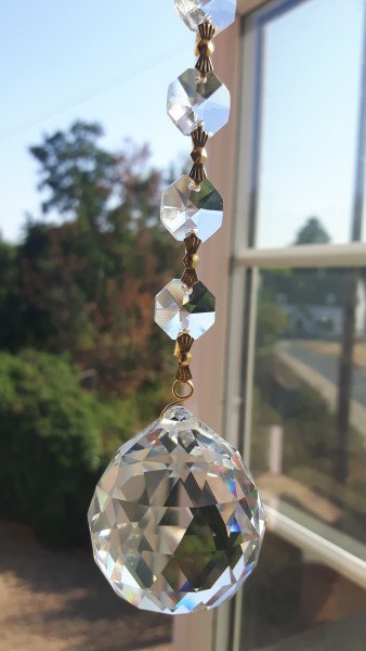 Crystal Sun Catcher Crystal Ball With 5 Swarovski Octagons High Quality