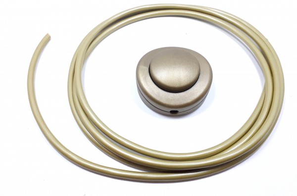 Lamp Switch Floor Or Table Inline Switch In Gold 2 or 3 Core With 2 Metres Cable
