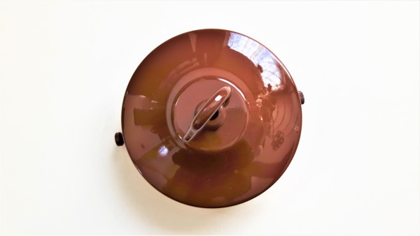Brown ceiling rose with open hook and bracket