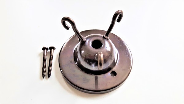 3 hook ceiling rose plate for light suspension fitting with matching screws