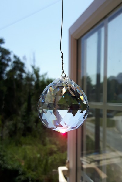 Crystal Sun Catcher Crystal Ball on an 8 inch wire High Quality