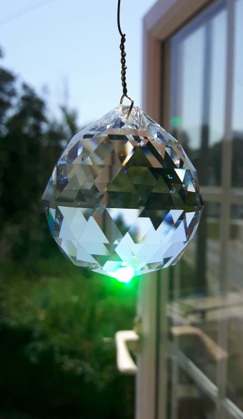 Crystal Sun Catcher Crystal Ball on an 8 inch wire High Quality