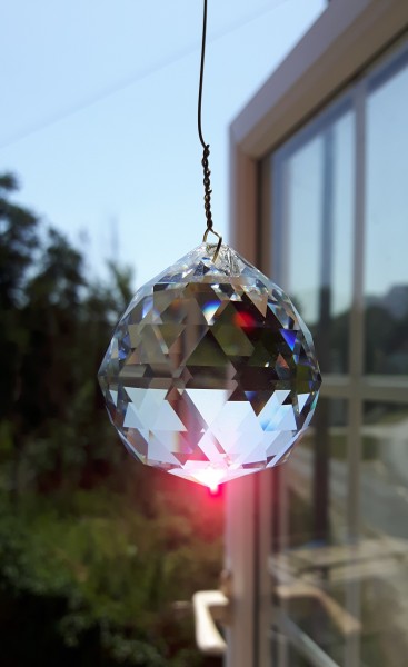 Crystal Sun Catcher Crystal Ball on an 8 inch wire High Quality