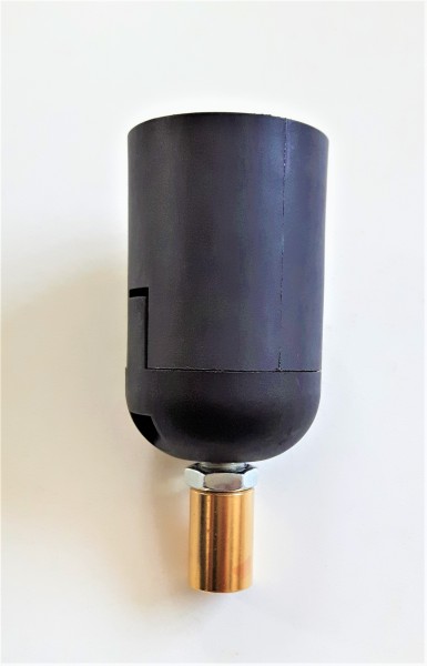 E27 2 part black lamp holder and Candle Tube brown Drip plastic 85mm x 40mm