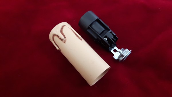 Candle slip 65mm x 24mm Antique Drip Plastic and Lampholder E14 SES To Fit