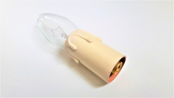 Candle Tube with B22 lamp holder Cream Drip Card 55mm x 26mm