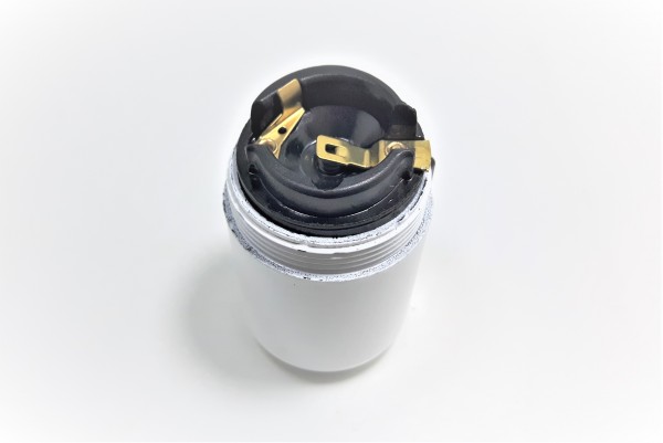 Rocker switch lamp holder E27 White 10mm base thread 2 shade rings