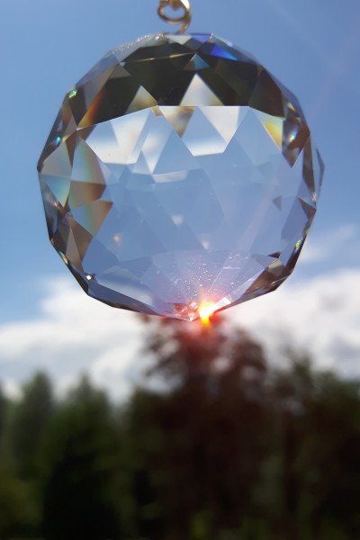Crystal Sun Catcher Crystal Ball With 5 Swarovski Octagons High Quality