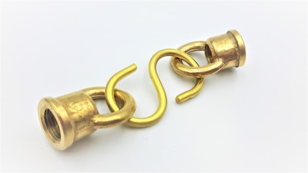 Closed hoops and centre s hook in brass M10 thread