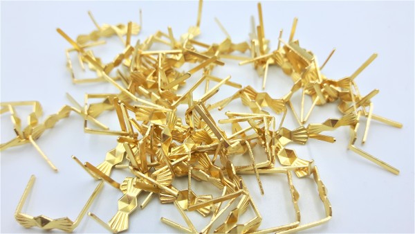 chandelier brass bow clips pins 11mm 100g or 50g bags