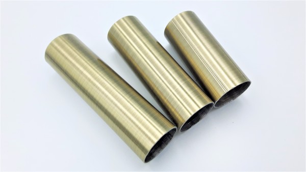 METAL CANDLE TUBES IN BRUSHED ANTIQUE 65MM 85MM 100MM