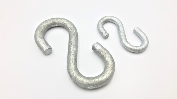 STRONG GALVANIZED OPEN S HOOK 65MM X 30MM