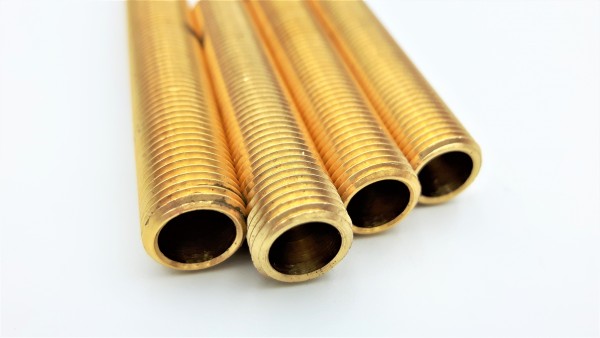 Brass Threaded Hollow Tube Stem Tube 10mm Metric Thread 1mm Fine Pitch 75mm Long