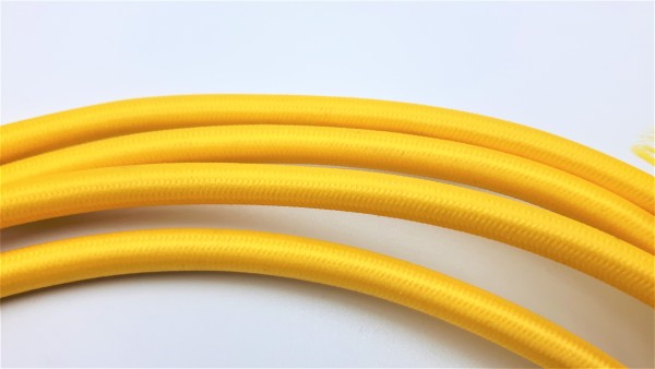 ROUND OVERBRAID 3 CORE FLEX ELECTRIC LIGHTING PERIOD CORD BUTTERCUP YELLOW 0.50 MM