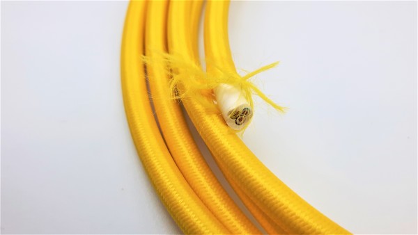 ROUND OVERBRAID 3 CORE FLEX ELECTRIC LIGHTING PERIOD CORD BUTTERCUP YELLOW 0.50 MM