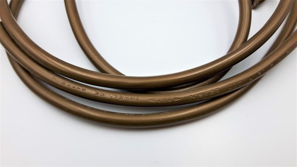 Gold Bronze PVC Flex Electrical Cable 0.75mm 3 core